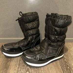 THERMOLITE Women's Thermolite Snow White Black Boots Shoes Size 8